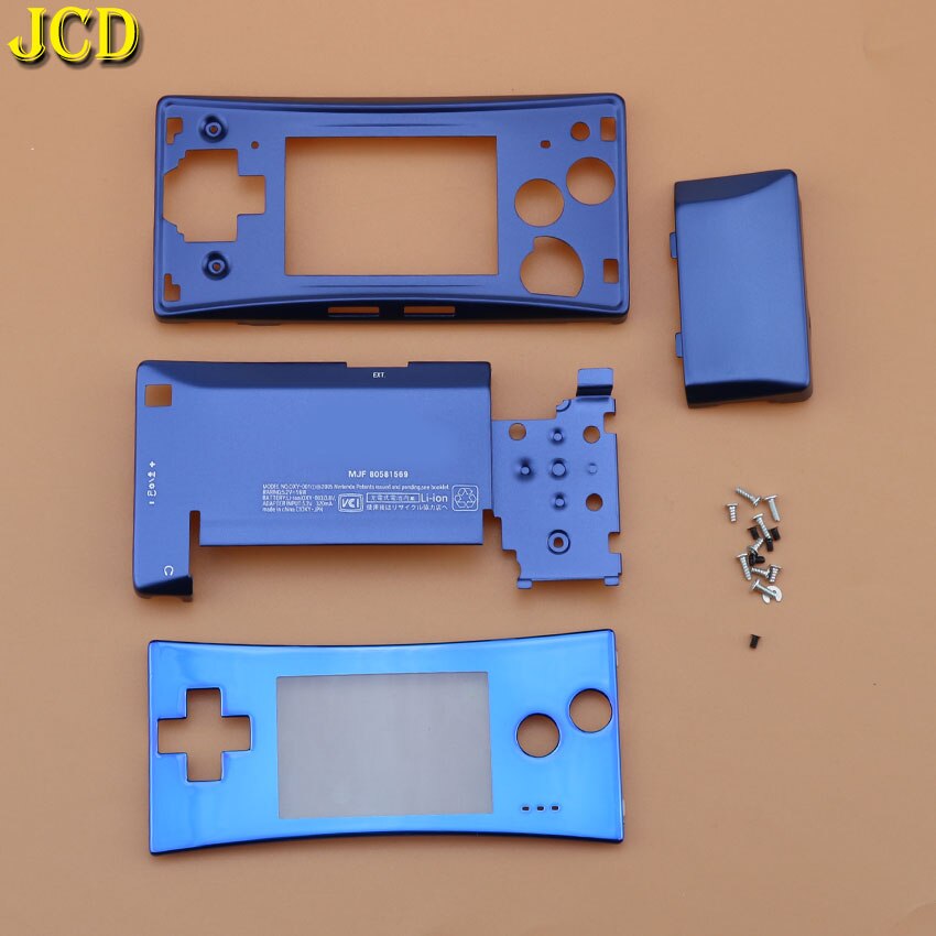 JCD 4 in 1 Metal Housing Shell Case for Nintend GameBoy Micro GBM Front Back Cover Faceplate Battery Holder w/ Screw