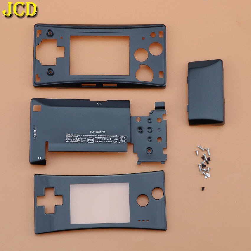 JCD 4 in 1 Metal Housing Shell Case for Nintend GameBoy Micro GBM Front Back Cover Faceplate Battery Holder w/ Screw