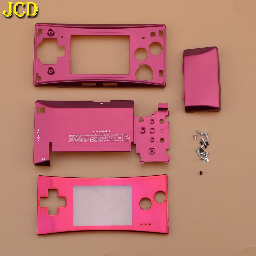 JCD 4 in 1 Metal Housing Shell Case for Nintend GameBoy Micro GBM Front Back Cover Faceplate Battery Holder w/ Screw