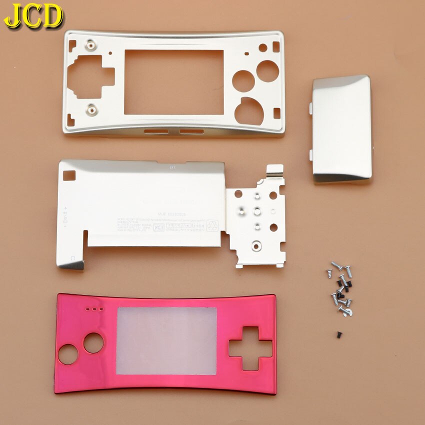 JCD 4 in 1 Metal Housing Shell Case for Nintend GameBoy Micro GBM Front Back Cover Faceplate Battery Holder w/ Screw