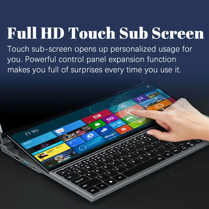 MOLOSUPER Dual Screen Laptop 16 Inch 14 Inch Touch Screen Core I7 10750H Portable Gaming Notebook Computer PC 32GB 64GB RAM SSD