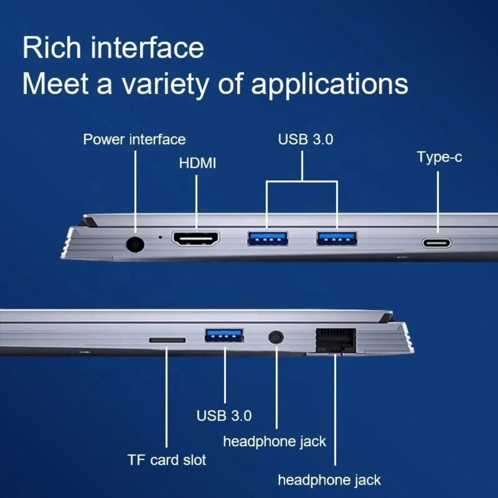 2023 Gaming Laptops Windows 11 Office Metal Notebooks 15.6 Inch 11th Gen Intel Core I7-1185G7 64GB RAM 2TB M.2 NVME RJ45 LAN