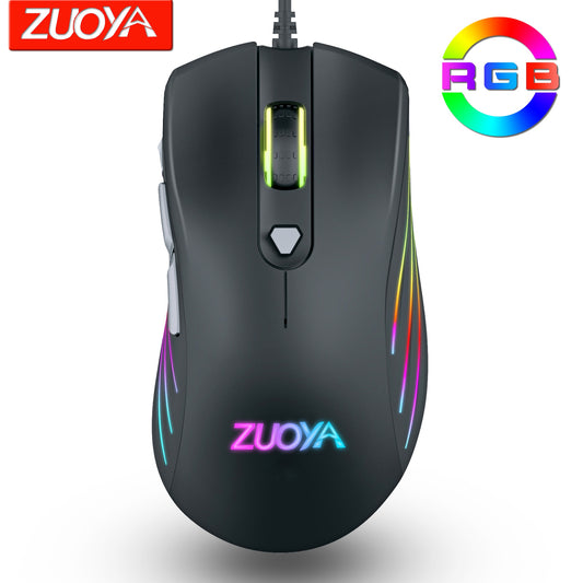 ZUOYA Professional Gaming Mouse RGB Backlight Wired Mice Game Optical Sensor 3200/7200 DPI For FPS Gamer Laptop Computer