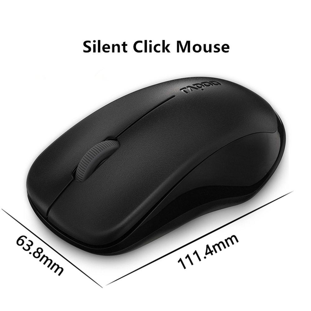 Rapoo Silent Wireless Optical Mouse Mute Button Click Mini Noiseless Game Mice 1000 DPI for Macbook PC Laptop Computer