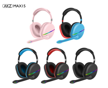 MAX15 New RGB Headset Bluetooth Headset External Microphone Subwoofer Long Battery Life Gaming Headset