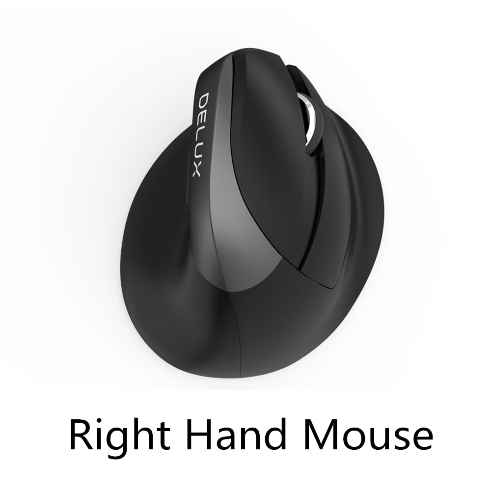 Delux M618 Mini Bluetooth 4.0+2.4GHz Dual mode Wireless Mouse Ergonomic Rechargeable Silent click Vertical Mice For Computer