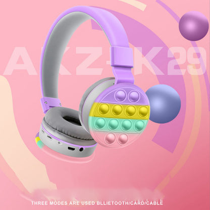 Decompression Cute AKZ-K29 Net Red Bluetooth Head-Mounted Private Model Headset Headset Stereo Folding