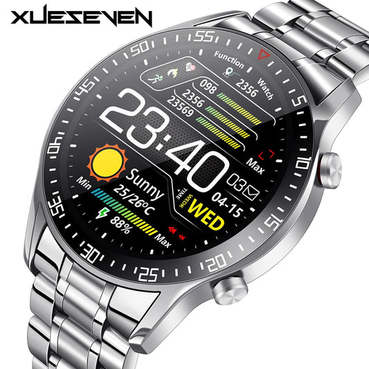 XUESEVEN 2021 HD Full circle touch screen Mens Smart Watches IP68 Waterproof Sports Fitness Watch Fashion Smart Watch for men