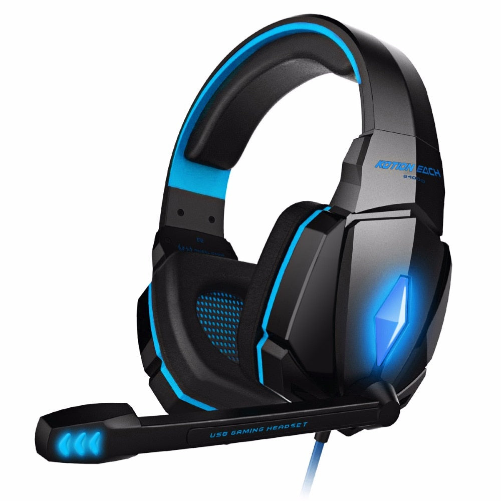 KOTION EACH  Gaming Headset game Headphones Deep Bass Stereo Earphone with LED light  Microphone mic for PC Laptop PS4 Xbox