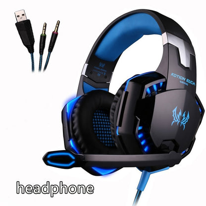 KOTION EACH  Gaming Headset game Headphones Deep Bass Stereo Earphone with LED light  Microphone mic for PC Laptop PS4 Xbox