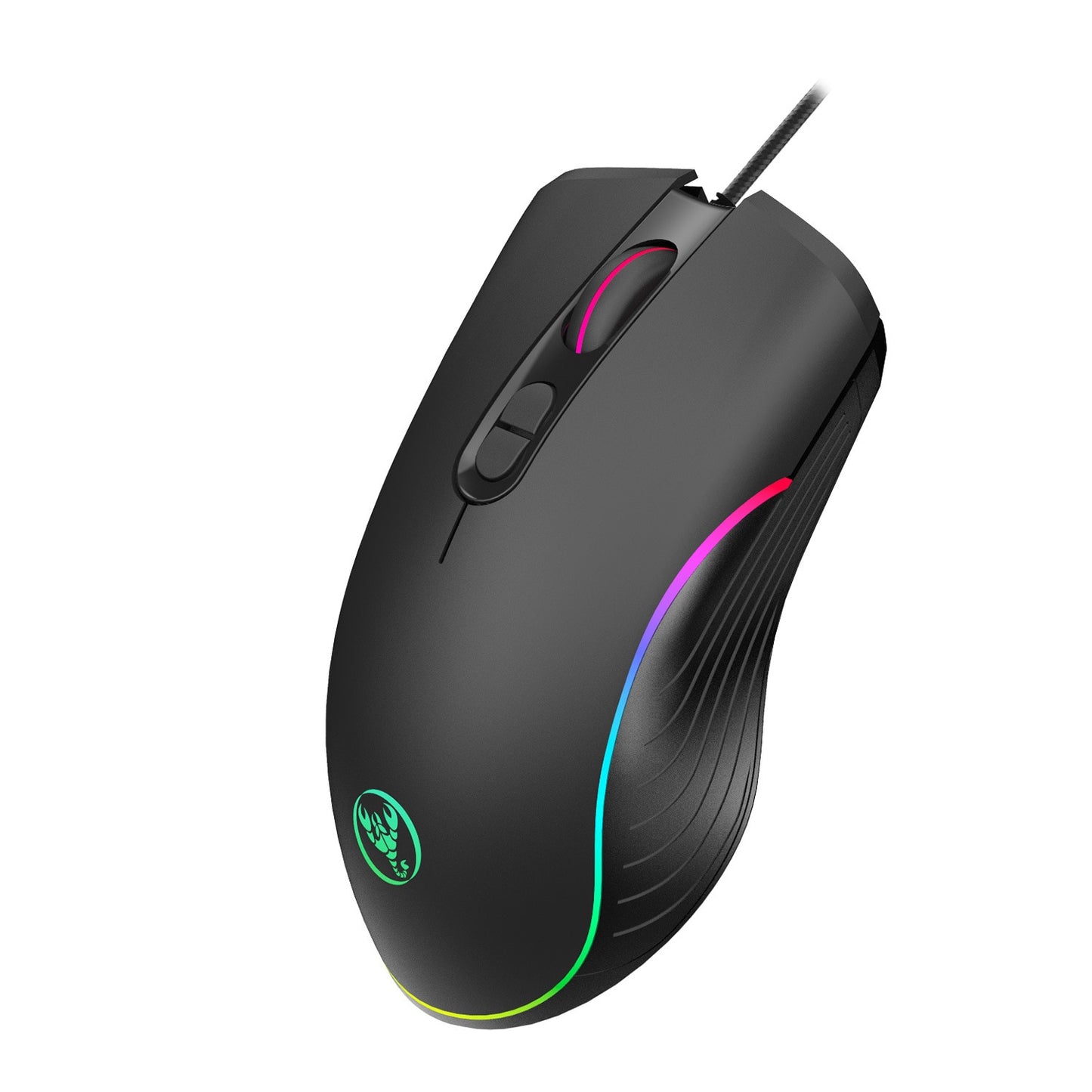 Hongsund New RGB light game mouse e-sports line mouse four files can be adjusted to 6400dpi gaming mouse