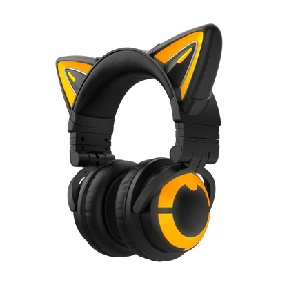 Yowu 3S cute cat wireless headphones APP control RGB lights High quality cat casco girl cute cat ear headset For computer gaming