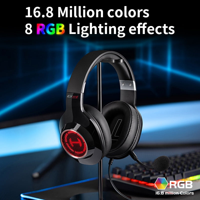 Edifier G2II Gaming Headset Gamer Headphones Wired Headset 50mm driver 7.1 Surround Sound RGB Light Noise Cancelling Microphone