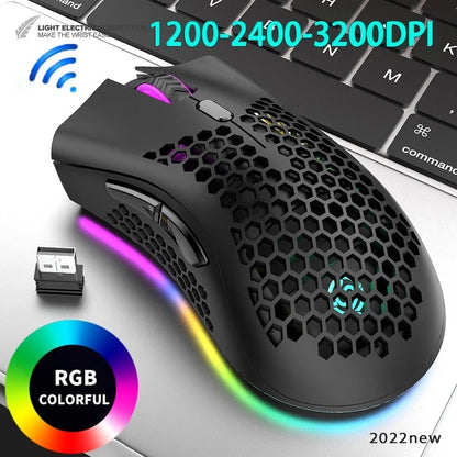 BM600 Rechargeable USB 2.4G Wireless RGB Light Honeycomb Gaming Mouse Desktop PC Computers Notebook Laptop Mice Mause Gamer Cute