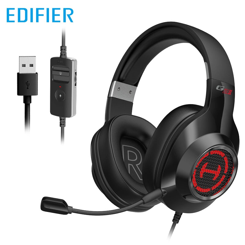 Edifier G2II Gaming Headset Gamer Headphones Wired Headset 50mm driver 7.1 Surround Sound RGB Light Noise Cancelling Microphone