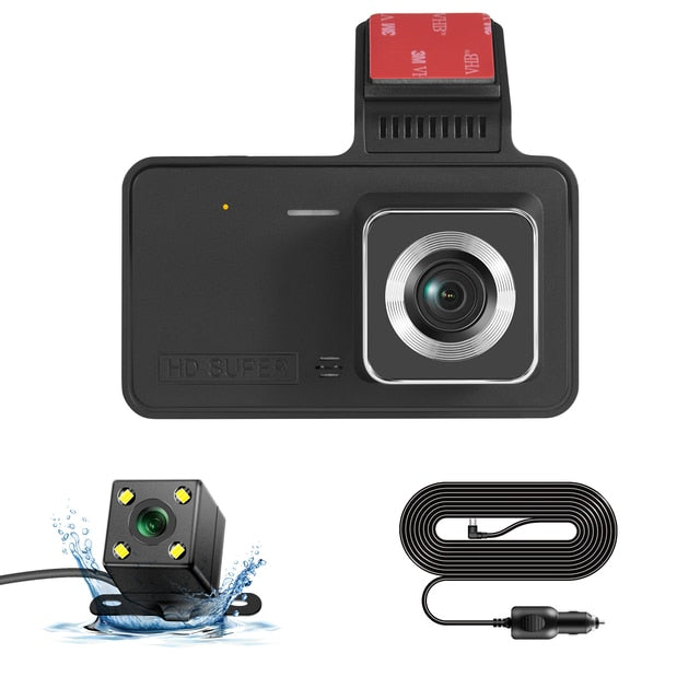 4.0In Dash Cam Car DVR 24H HD 1080P Dash Camera Dual Lens Video Recorder 1080P Black Box Cycle Dashcam Mirror Driving Recorder