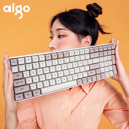 Aigo A100 Gaming Mechanical Keyboard 2.4G Wireless USB Type-c Wired Blue Switch 100 Key Hot Swap Rechargeable Gamer Keyboard