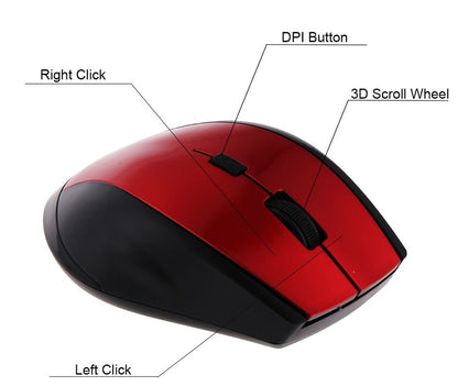 2.4Ghz Wireless Mouse Gamer for Computer PC Gaming Mouse With USB Receiver Laptop Accessories for Windows Win 7/2000/XP/Vista