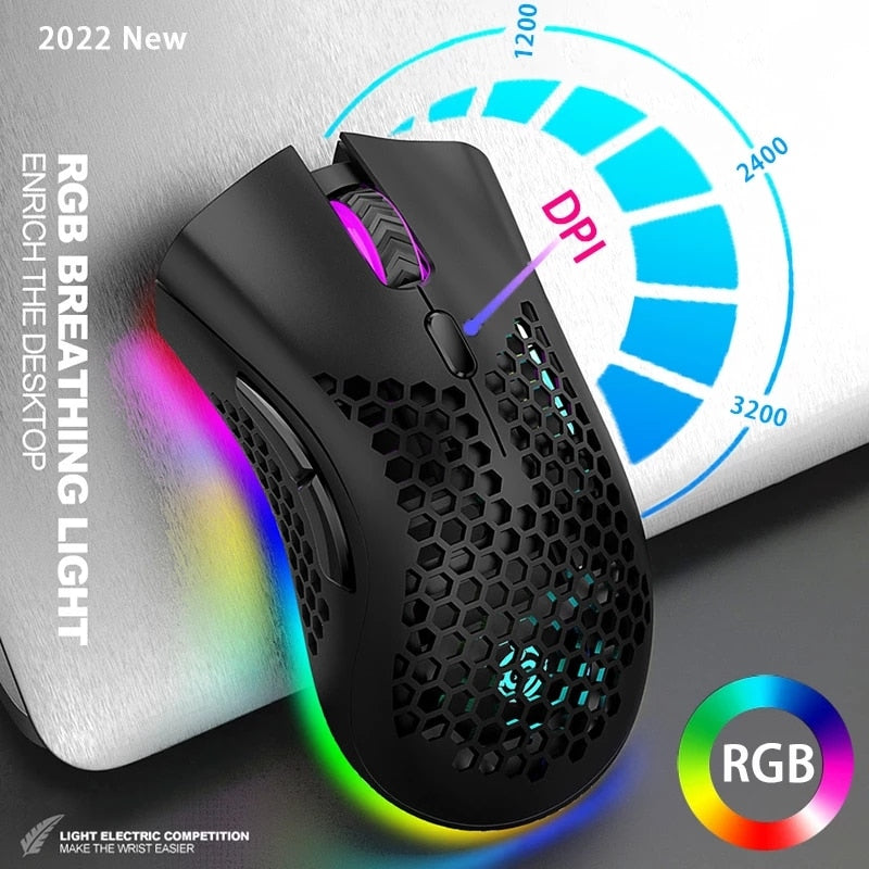 BM600 Rechargeable USB 2.4G Wireless RGB Light Honeycomb Gaming Mouse Desktop PC Computers Notebook Laptop Mice Mause Gamer Cute