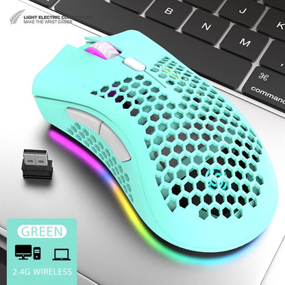 BM600 Rechargeable USB 2.4G Wireless RGB Light Honeycomb Gaming Mouse Desktop PC Computers Notebook Laptop Mice Mause Gamer Cute