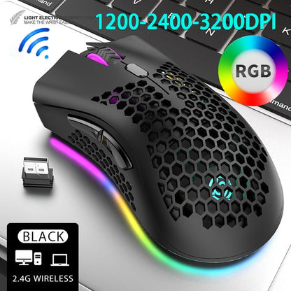 BM600 Rechargeable USB 2.4G Wireless RGB Light Honeycomb Gaming Mouse Desktop PC Computers Notebook Laptop Mice Mause Gamer Cute