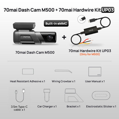 70mai Dash Cam M500 1944P 170FOV 70mai M500 Car DVR Dash Camera Recorder GPS ADAS 24H Parking Monitor eMMC built-in Storage