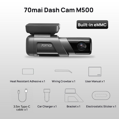 70mai Dash Cam M500 1944P 170FOV 70mai M500 Car DVR Dash Camera Recorder GPS ADAS 24H Parking Monitor eMMC built-in Storage